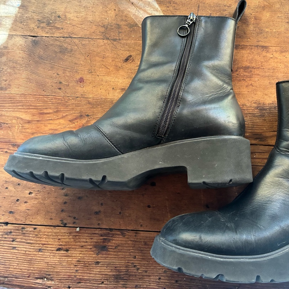 Camper Black Ankle Boots with Chunky Sole
